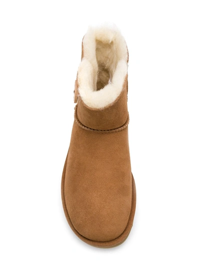 Ugg Mini Bailey Button Ii Genuine Shearling Boot In Beige