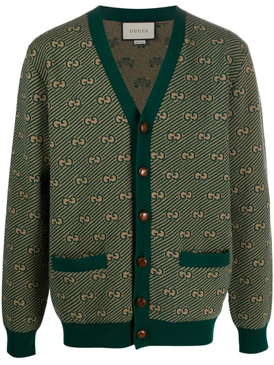 Shop Gucci Wool-cashmere Cardigan In Green