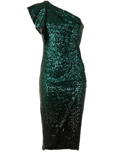 Shop Marchesa Notte Gradient Sequin Dress In Green