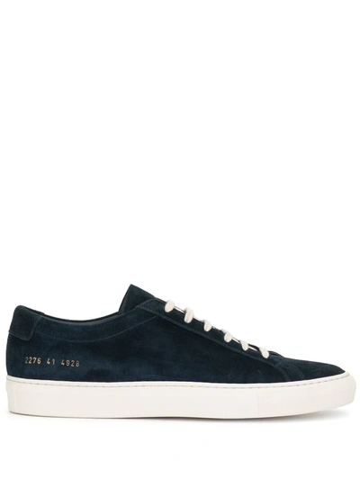 Shop Common Projects Achilles Low-top Suede Sneakers In Blue