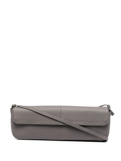 Shop Abra Leather Baguette Bag In Grey