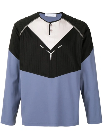 Shop Kiko Kostadinov Kenneth Colour-block Sweatshirt In Blue
