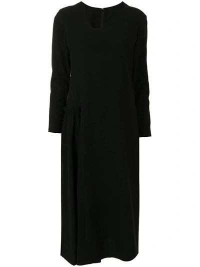 Shop Yohji Yamamoto Irregular-collar Dress In Black