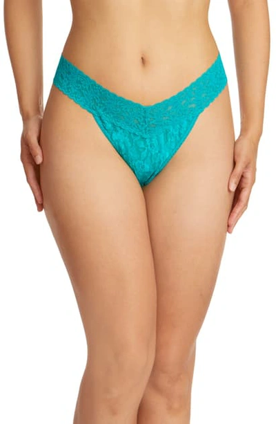 Shop Hanky Panky Original Rise Thong In Vibrant Turquoise Green