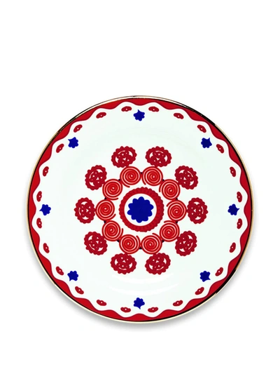 La Doublej X Von Bartha Miki Set Of Two Dessert Plates In White