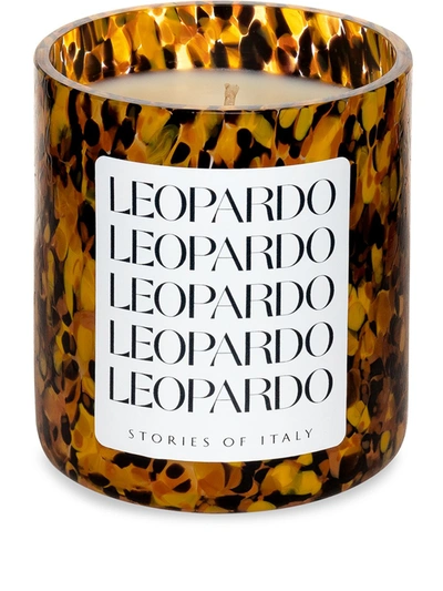 Shop Stories Of Italy Macchia Leopardo Scented Candle In Black