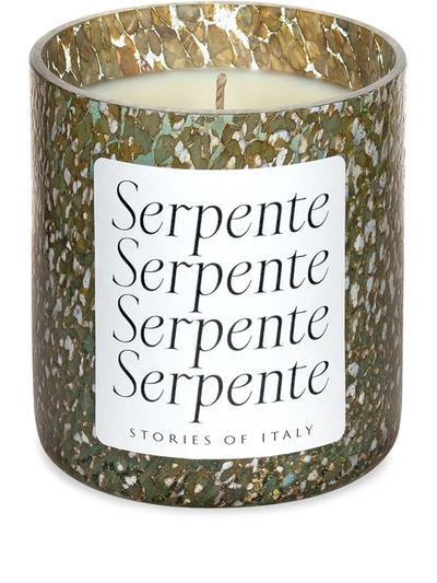 Shop Stories Of Italy Macchie Serpente Scented Candle In Blue