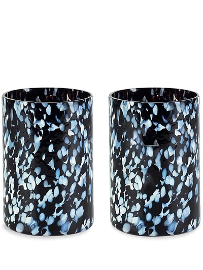 Shop Stories Of Italy Macchia Glasses (set Of 2) In Black
