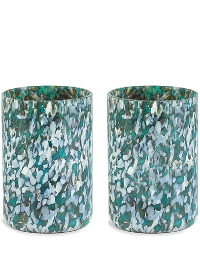 Shop Stories Of Italy Macchia Glasses (set Of 2) In Green