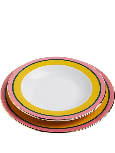 Shop La Doublej Rainbow Dinner Plate Set In Yellow