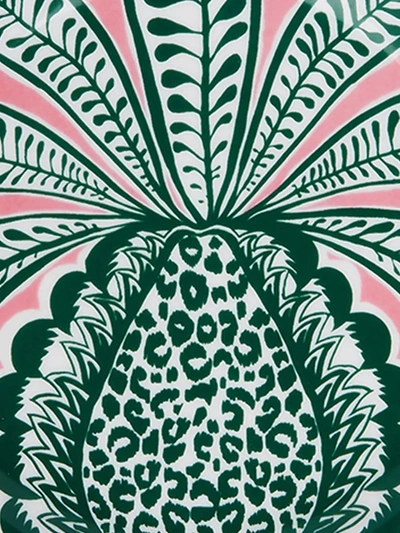 La Doublej X Ancap Dessert Plate Set - Big Pineapple Fuxia In Pink