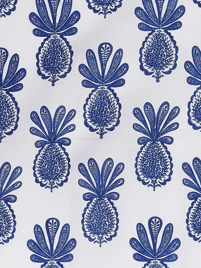 La Doublej Set Of Two Pineapple-print Linen Placemats In Blue
