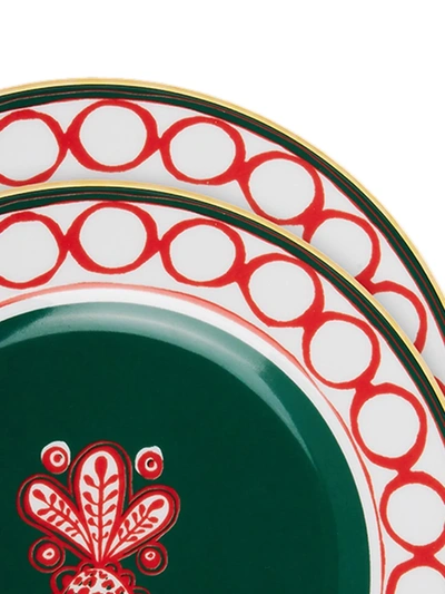 Shop La Doublej Pineapple Bordeaux Dessert Plates (set Of 2) In Green