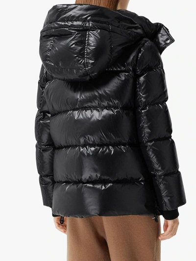 Shop Burberry Logo Appliqué Puffer Jacket In Black