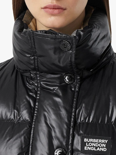 Shop Burberry Logo Appliqué Puffer Jacket In Black