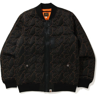 Pre-owned Bape  Sta Quilting Bomber Jacket Black