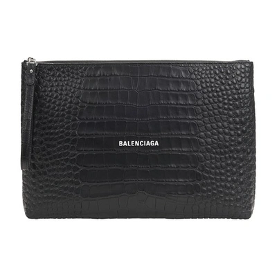 Shop Balenciaga Straped Sport Wallet In Black
