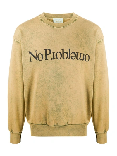 Shop Aries Beige Cotton Sweatshirt