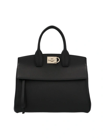 Shop Ferragamo Medium  Studio Bag In Black