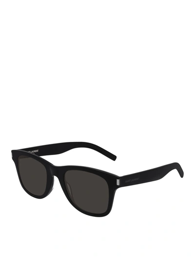 Shop Saint Laurent Sl 51 Slim Sunglasses In Black