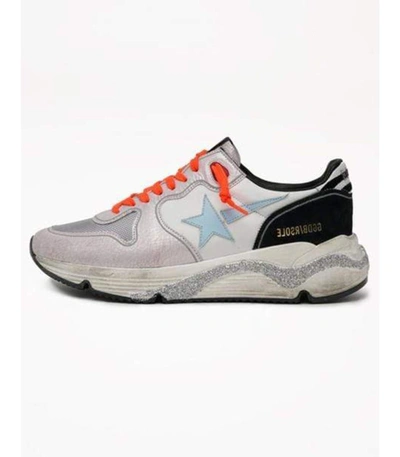 Shop Golden Goose Running Sole Zebra Print Heel Sneaker In Wht/lav