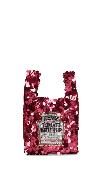 Shop Anya Hindmarch Ketchup Sequin Tote Bag In Red