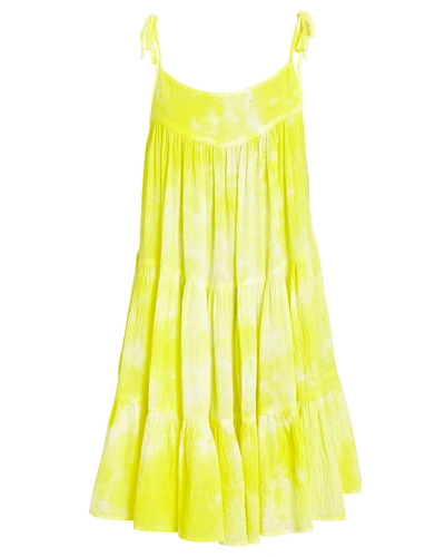 Shop Honorine Peri Tie-dye Mini Dress In Yellow