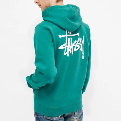 Shop Stussy Basic Zip Hoody In Green