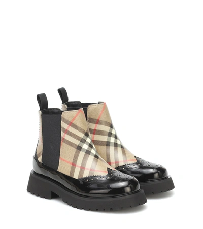 Shop Burberry Vintage Check Chelsea Boots In Beige