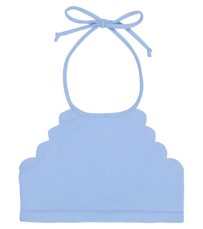 Shop Marysia Bumby Mott Reversible Bikini Top In Blue