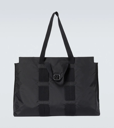 Shop Acne Studios Arvid Plaque Face Nylon Bag In Black