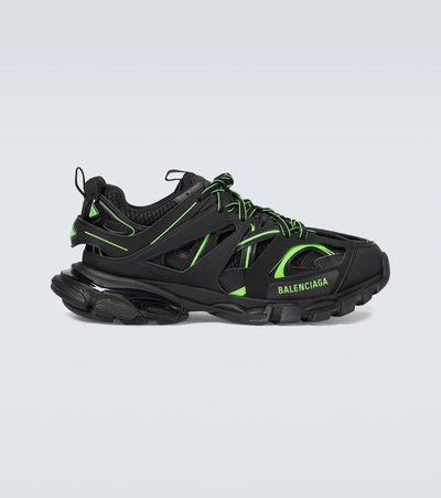 Balenciaga Black & Green Track Sneakers In Black Green | ModeSens