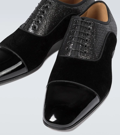 Shop Christian Louboutin Greggo Orlato Velvet Oxford Shoes In Black