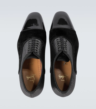 Shop Christian Louboutin Greggo Orlato Velvet Oxford Shoes In Black