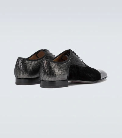 Shop Christian Louboutin Greggo Orlato Velvet Oxford Shoes In Black