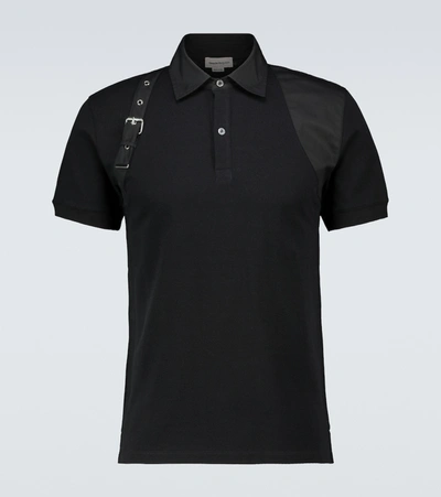 Shop Alexander Mcqueen Harness Short-sleeved Polo Shirt In Black