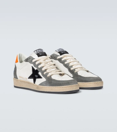 Shop Golden Goose Ball Star Leather Sneakers In White