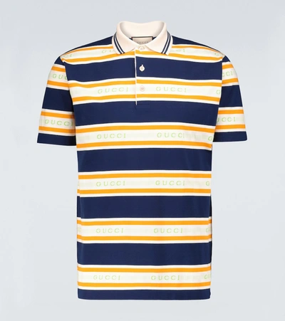 Shop Gucci Jacquard Striped Polo Shirt In Multicoloured