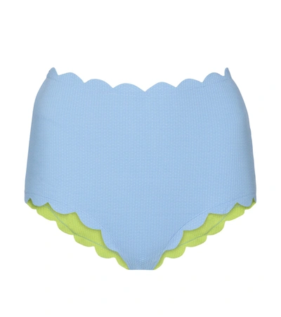 Shop Marysia Santa Monica Reversible Bikini Bottoms In Blue