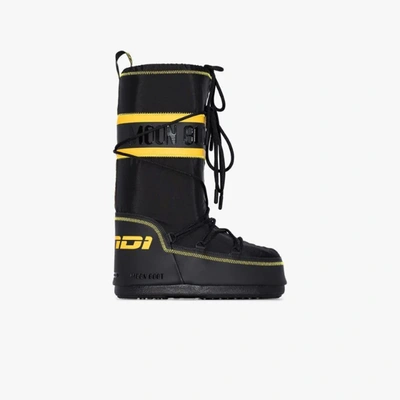 Shop Fendi Moon-boots Mit Logo-print In Schwarz