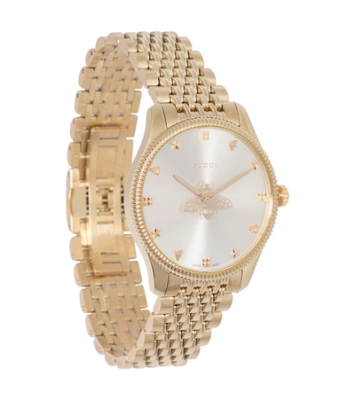 Shop Gucci G-timeless Slim 36mm Gold-plated Stainless Steel Watch