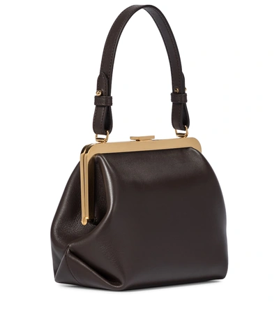 Shop Khaite Agnes Small Leather Tote In Brown
