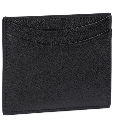 Shop Balenciaga Hourglass Mini Leather Card Holder In Black