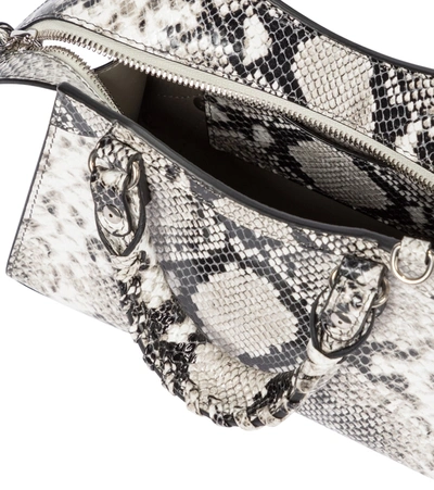 Balenciaga Black & White Snake Mini Neo Classic Top Handle Bag In Gray ...