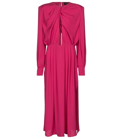 Shop Magda Butrym Keyhole Silk Midi Dress In Pink