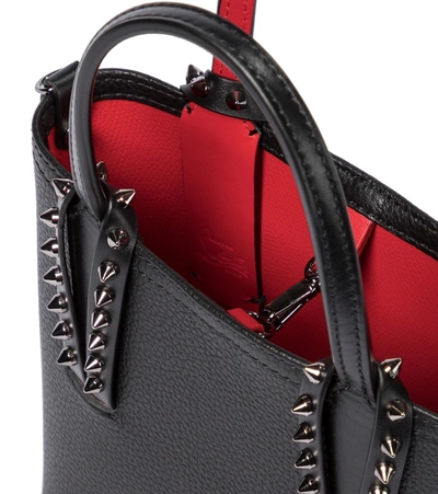 Christian Louboutin Cabata N/s Mini Tote In Grained Leather In Black