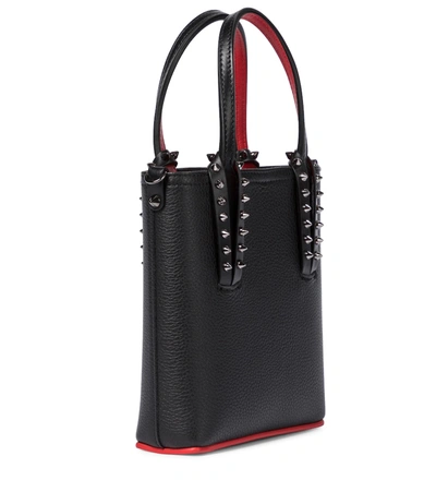 Christian Louboutin Cabata N/s Mini Tote In Grained Leather In Black