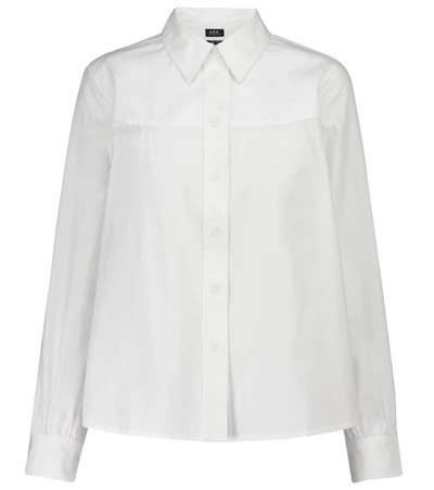 Shop Apc Pascale Cotton Poplin Shirt In White