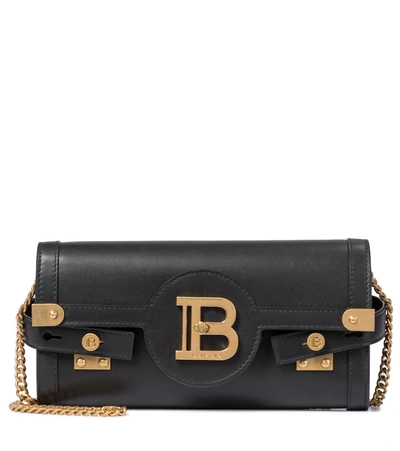 Shop Balmain B-buzz 23 Leather Crossbody Bag In Black