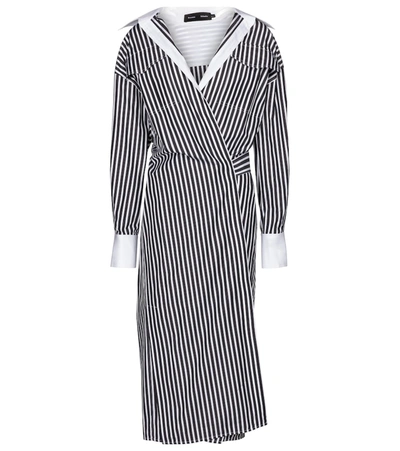Shop Proenza Schouler Striped Cotton Poplin Shirt Dress In Black